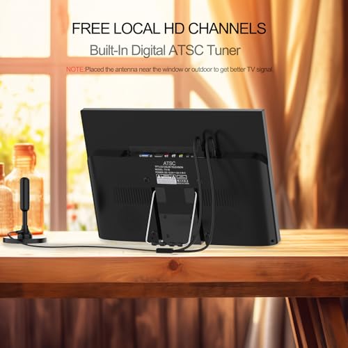 15.6 inch Small TV,Flat FHD IPS 1080P Screen TV with Antenna and Digital ATSC Tuner,HDMI/USB/VGA/Port,12 Volt Car Charger Cable/AC Power for Kitchen and Caravan(Non Smart TV) - Image 3