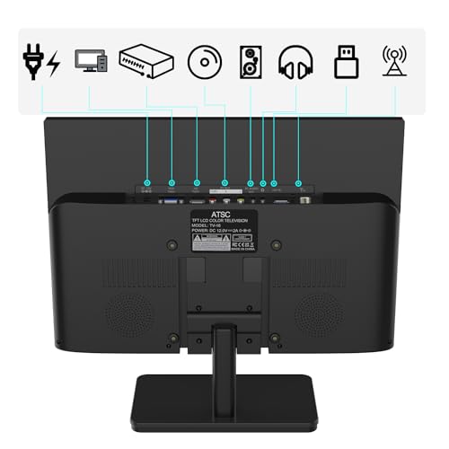 15.6 inch Small TV,Flat FHD IPS 1080P Screen TV with Antenna and Digital ATSC Tuner,HDMI/USB/VGA/Port,12 Volt Car Charger Cable/AC Power for Kitchen and Caravan(Non Smart TV) - Image 7