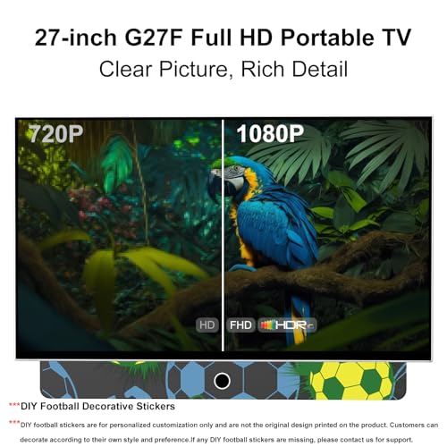 27 Inch Portable Smart TV, Android 14 OS, Built-in Battery Powered, FHD HDR Display, 60Hz Refresh Rate, Dolby Audio, WiFi, Chromecast, Voice Remote, for Bedroom, Game Day Parties, Camping & Travel - Image 7