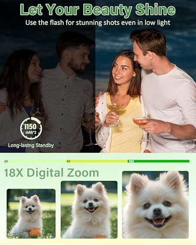 5K Digital Camera for Photography, 75MP WiFi Vlogging Camera for YouTube with 3" 180° Flip Screen, 18X Zoom UHD Autofocus Video Camara with 32GB SD Card, 2 Batteries - Image 5