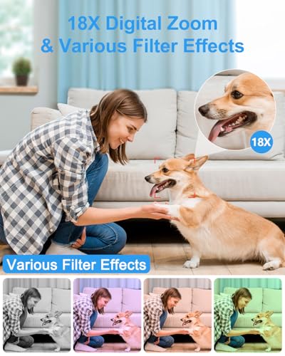 Digital Camera, 5K Vlogging Camera for Photography, 80MP Dual Screen Point and Shoot Digital Camera with Auto Focus, 18X Zoom, Flash, 2 Batteries, 32GB Card for Teens and Adults (White) - Image 6