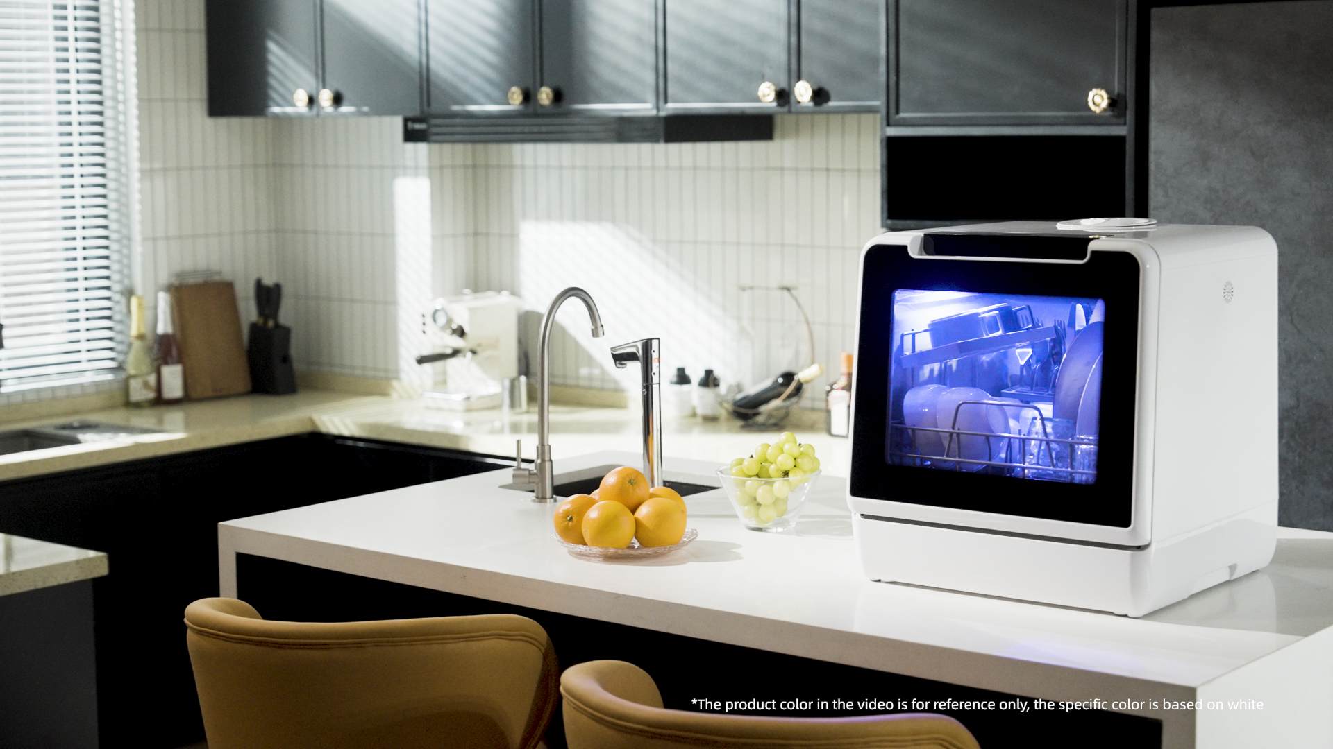 EUHOMY Countertop Dishwasher Portable, 8 Programs Mini Dishwasher with 5L Built-in Water Tank and Inlet hose, No Hookup Needed, Dishwasher with Self Clean/Baby Care/Air Dry, for Apartments, RVs, White - Image 8