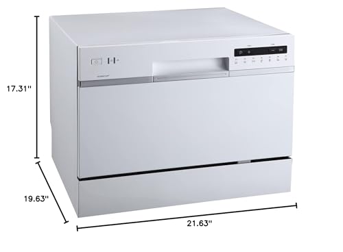 EdgeStar DWP62WH 6 Place Setting Portable Countertop Dishwasher - White - Image 3