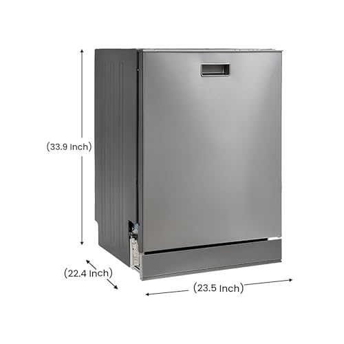 Equator 24" Built in Tall Tub Dishwasher 15 Place 3rd Rack 8 Wash 1400 RPM Turbo Dry 110V E-Star in Silver - Image 4