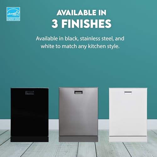 Equator 24" Built in Tall Tub Dishwasher 15 Place 3rd Rack 8 Wash 1400 RPM Turbo Dry 110V E-Star in Silver - Image 7