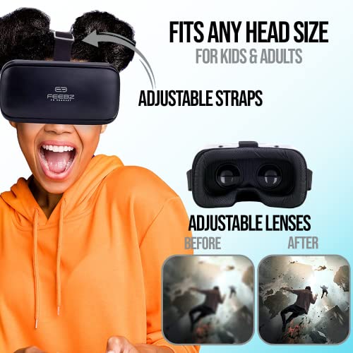FEEBZ 3D VR Headset for Kids 2.0 + Android Remote - for iPhone & Android Phones | with 3D VR Videos & Apps Links | Virtual Reality Goggles Set for Beginners - Image 6