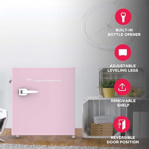 Frigidaire EFR176 Retro Compact Fridge with Chiller Mini Refrigerator with Built-in Bottle Opener for Office, Bedroom, Dorm Room or Cabin, 1.6 cu ft 16" D x 18" W x 18.5" H, Pink - Image 5