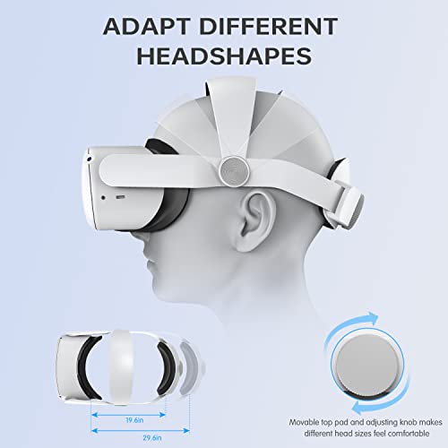 Head Strap Accessories Compatible with Quest2: WinDrogon 27° Arc Shape Head Strap for Oculus/Meta Quest 2 Replacement for Elite Strap Enhanced Support and Comfort Reduce Face Pressure in VR Gaming - Image 6