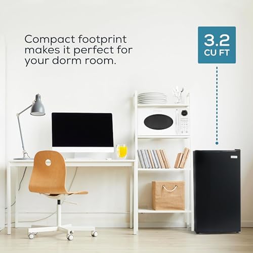 Igloo 3.2 Cu.Ft. Single Door Compact Refrigerator with Freezer - Slide Out Glass Shelf, Perfect for Homes, Offices, Dorms - Black - Image 5