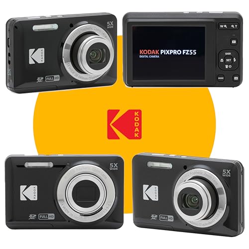 KODAK PIXPRO FZ55 16MP Digital Point & Shoot Camera, 5X Optical Zoom, 28mm Wide Angle, 1080P Full HD Video, Bundle with 32GB SD Card, Protective Case, and Hi-Speed Card Reader (Black) - Image 4