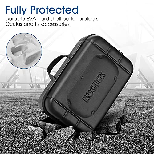 Kootek Carrying Travel Case for Oculus Quest 2 & 1 Compatible with VR Gaming Headset, Shockproof Storage Bag for VR Accessories, Includes Adjustable Shoulder Strap, Lens Protection Cover - Image 6