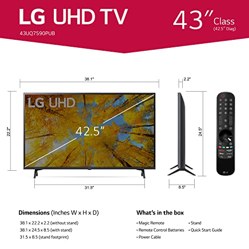 LG UHD UQ75 Series 43” (43UQ7590PUB, 2022), Black - Image 4