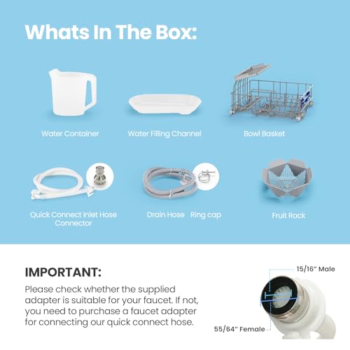 Midea MDC17P0ABB Portable Countertop Mini 1.32Gal Built-in Water Tank, No Hookup Needed, 6 Programs, 360° Dual Spray, 162℉ High-Temp& Air-Refresh Function, Dishwasher for Apartments& RVs, Black - Image 5