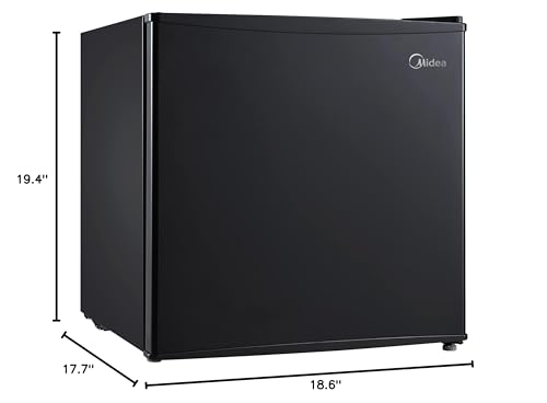 Midea WHS-65LB1 Compact Single Reversible Door Refrigerator, 1.6 Cubic Feet(0.045 Cubic Meter), Black - Image 3