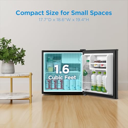 Midea WHS-65LB1 Compact Single Reversible Door Refrigerator, 1.6 Cubic Feet(0.045 Cubic Meter), Black - Image 4