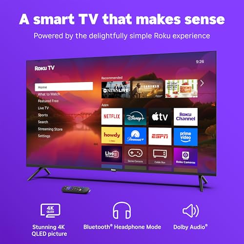 Roku Smart TV 2025 – 50-Inch Select Series, 4K HDR TV – RokuTV with Enhanced Voice Remote – Flat Screen LED Television with Wi-Fi for Streaming Live Local News, Sports, Family Entertainment - Image 4