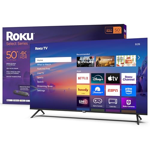Roku Smart TV 2025 – 50-Inch Select Series, 4K HDR TV – RokuTV with Enhanced Voice Remote – Flat Screen LED Television with Wi-Fi for Streaming Live Local News, Sports, Family Entertainment - Image 2
