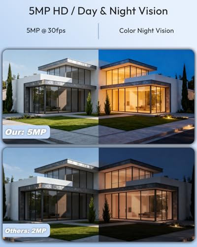 Rraycom [Human Detect 5MP PoE Camera, IP Camera Outdoor, 2 Way Audio, Spotlight&Sound Alarm, Color Night Vision, 120° Viewing Angle, IP67 Waterproof, Remote Access, No Monthly Fee, Work w PoE NVR - Image 3