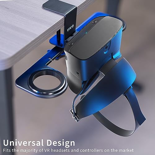 VIVO Premium Clamp-on VR Headset Stand for Desk, Virtual Reality Display Holder, Universal Metal Storage for Reality Headsets and Controllers, Black, MOUNT-VR01 - Image 6