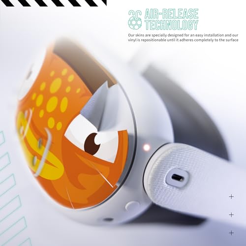 Vinyl Skin Sticker Kit Compatible with Meta Quest 3 - Headset Space Helmet VR Accessories Skin Decals - Virtual Reality Protective Cover (Orange Fish) - Image 5
