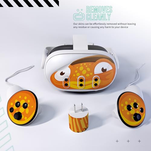 Vinyl Skin Sticker Kit Compatible with Meta Quest 3 - Headset Space Helmet VR Accessories Skin Decals - Virtual Reality Protective Cover (Orange Fish) - Image 6