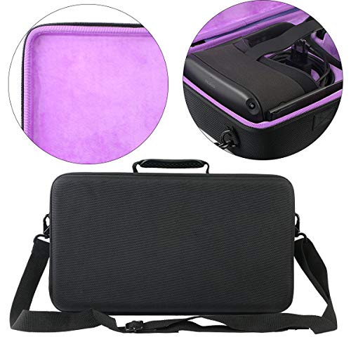 khanka Hard Travel Carrying Case Replacement for Meta Oculus Quest 2 Virtual Reality VR Gaming & Accessories (inside Purple) - Image 3