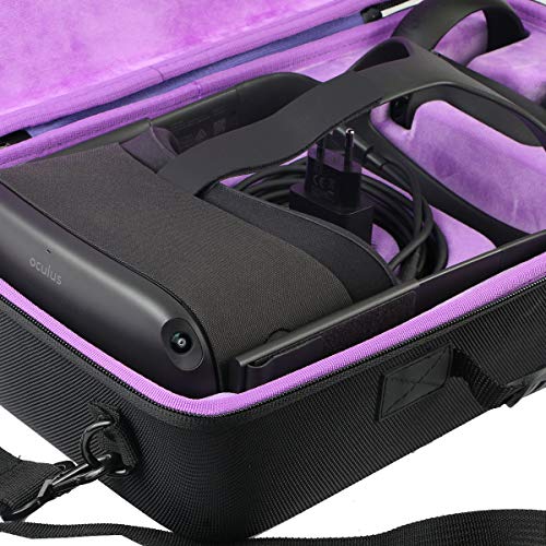khanka Hard Travel Carrying Case Replacement for Meta Oculus Quest 2 Virtual Reality VR Gaming & Accessories (inside Purple) - Image 6